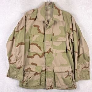 VTG Desert Storm USGI US Army BDU Combat Coat Mens M Long Desert Camo 3 Color